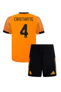 AS Roma Bryan Cristante #4 Jalkapallovaatteet Lasten Vieraspeliasu 2025-26 Lyhythihainen (+ Lyhyet housut)
